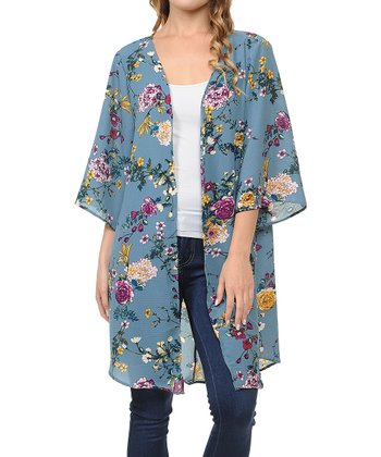 Blue Floral Kimono