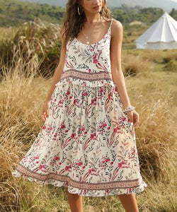 Floral Ruffle Waist Dress