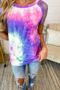 Tye Dye Slit Sleeve Tee